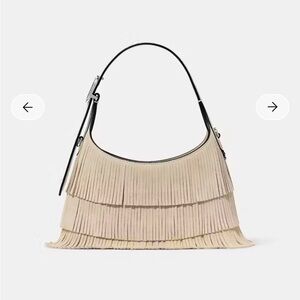 Elegant Cream Fringe Women's Bag